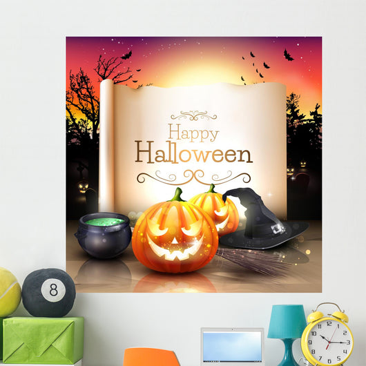 Modern Halloween Greeting Card Wall Decal