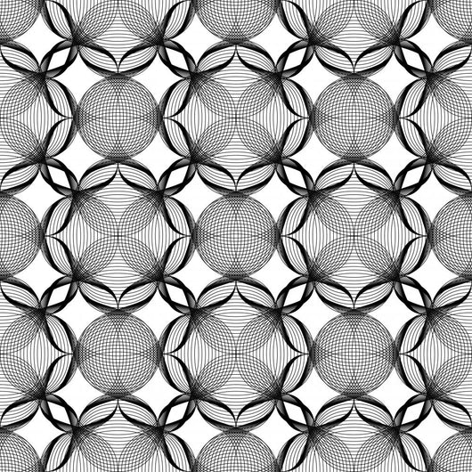Black And White Geometric Seamless Pattern With Line. Wall Decal