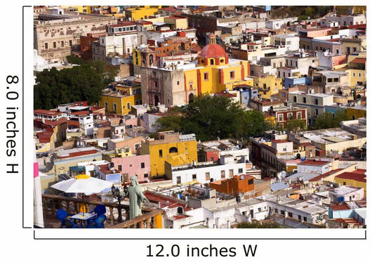 Balcony Colored Houses and Church Guanajuato Mexico Wall Mural