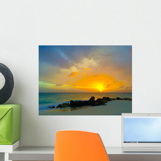 Aruba color sunset Wall Mural