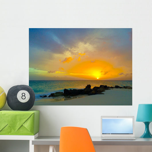 Aruba color sunset Wall Mural