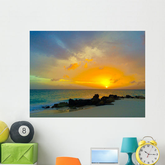 Aruba color sunset Wall Mural