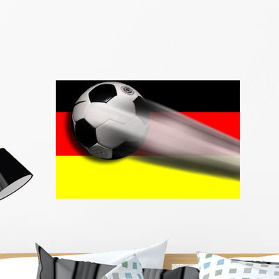 Soccer German Flag Wall Decal shown on a wall