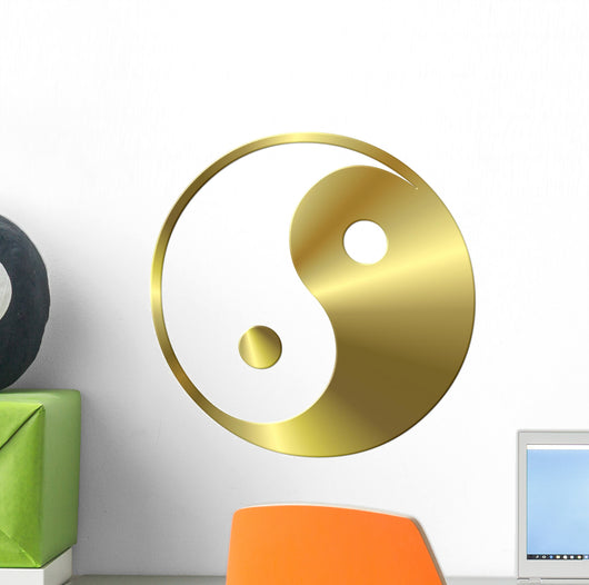 ying - yang gold Wall Decal