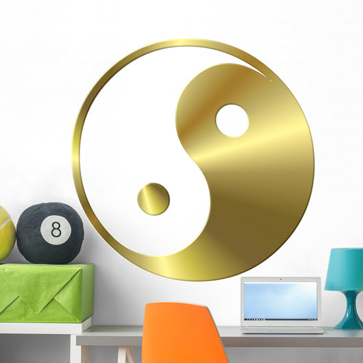 ying - yang gold Wall Decal