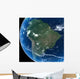 South America as seen from space with cloud formations Wall Mural