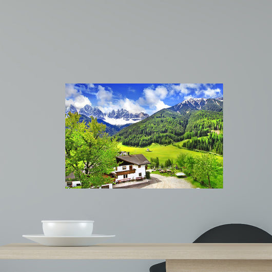 Alpine scenery - Dolomites, Val di funes Wall Mural