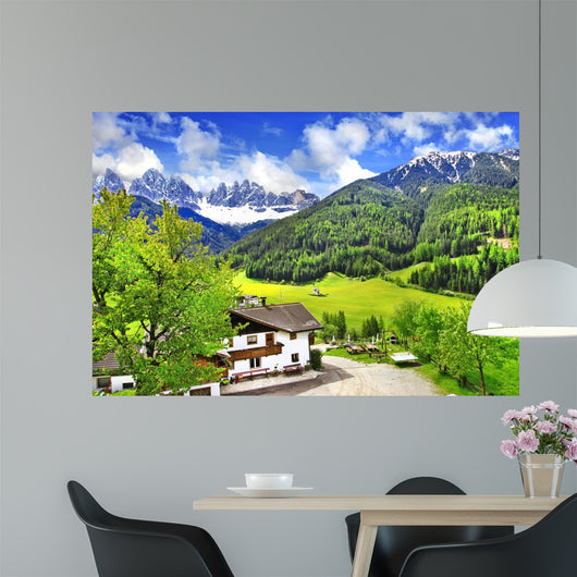 Alpine scenery - Dolomites, Val di funes Wall Mural