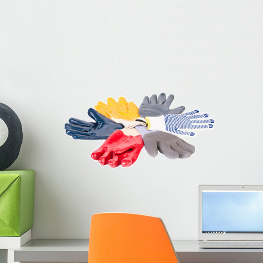 Various rubber worker gloves. Wall Decal