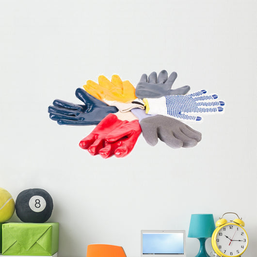 Various rubber worker gloves. Wall Decal
