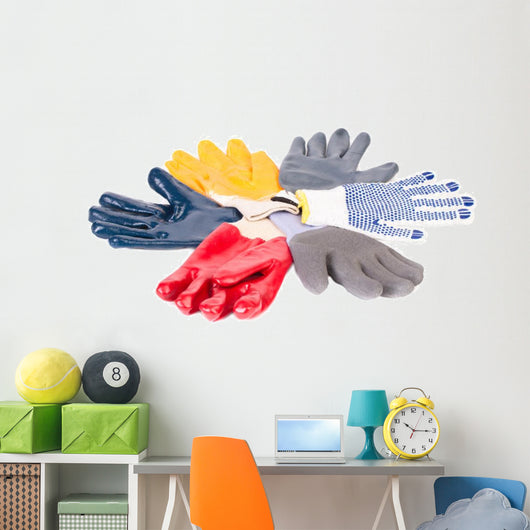 Various rubber worker gloves. Wall Decal