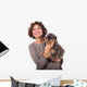 Donna e bassotto sorridenti Wall Decal