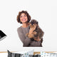 Donna e bassotto sorridenti Wall Decal