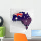 3D Flag Map Australia Wall Decal