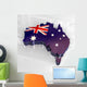 3D Flag Map Australia Wall Decal