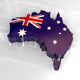 3D Flag Map Australia Wall Decal