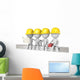 Dude the construction workers sitting on a Crossbeam. Isolated. Wall Mural