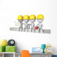 Dude the construction workers sitting on a Crossbeam. Isolated. Wall Mural