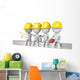 Dude the construction workers sitting on a Crossbeam. Isolated. Wall Mural