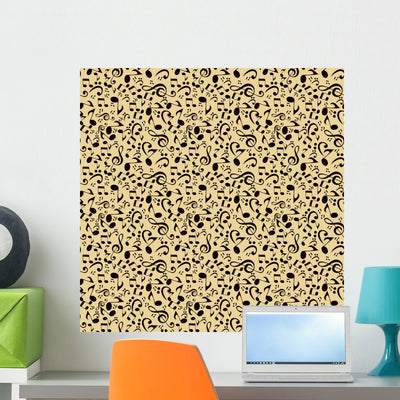 Abstract Music Background Seamless Wall Decal shown on a wall