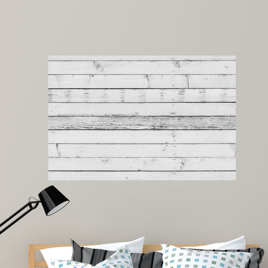 Old White Wooden Wall - Wall Decal