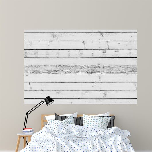 Old White Wooden Wall - Wall Decal