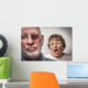 Battered and Scared Man with Screaming Woman Behind Wall Mural