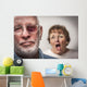 Battered and Scared Man with Screaming Woman Behind Wall Mural