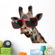 giraffe hipster sunglasses Wall Decal