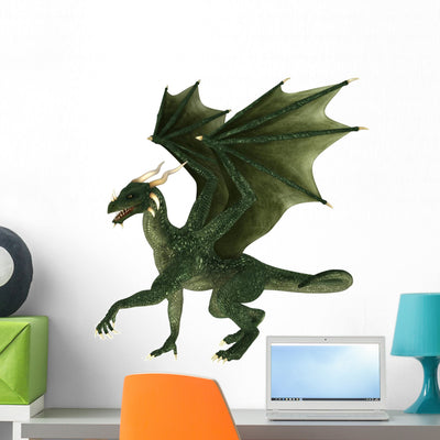 Fantasy Dragon Wall Decal shown on a wall