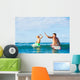 Father and Son Going Surfing Wall Mural