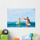 Father and Son Going Surfing Wall Mural