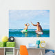 Father and Son Going Surfing Wall Mural