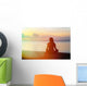woman meditation on the beach Wall Mural