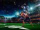 American Football Player Action 3 Wall Decal