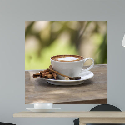 Latte Art Coffee Wall Decal shown on a wall