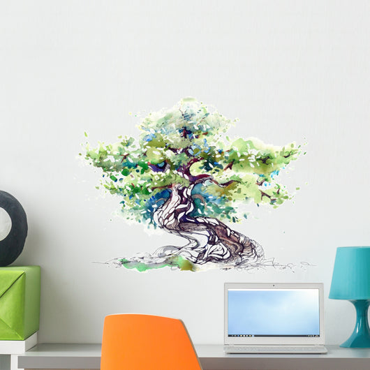 Gnarled Watercolor Tree Wall Decal