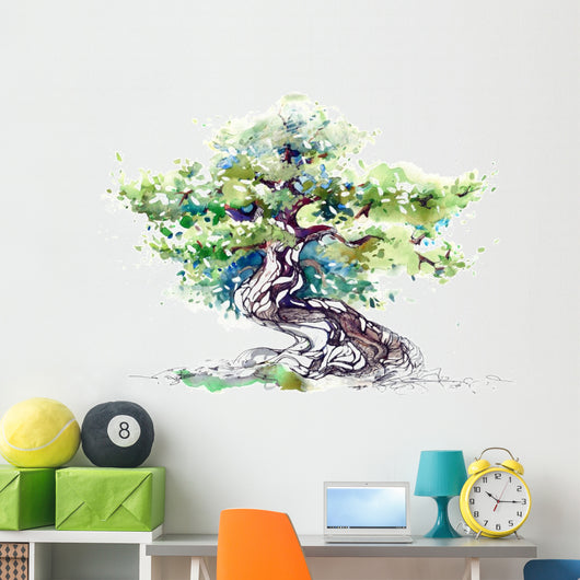 Gnarled Watercolor Tree Wall Decal