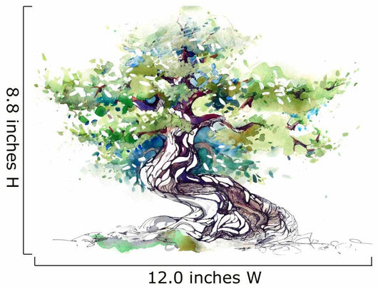 Gnarled Watercolor Tree Wall Decal