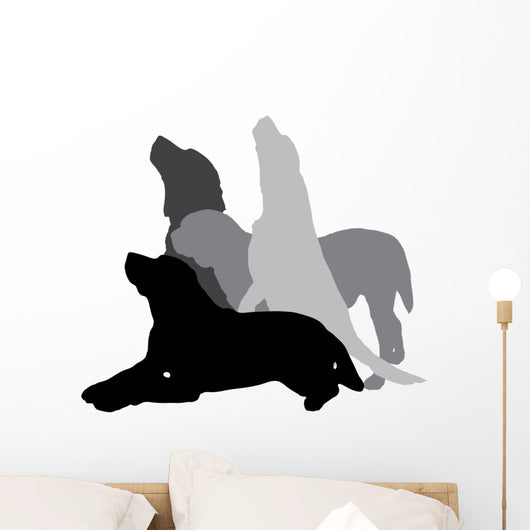 Vector Silhouette of a Dog. Wall Mural