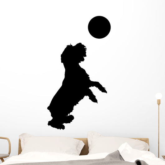 Dog Playing Ball Wall Decal