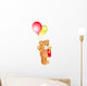 Girl Teddy Bear with Balloons Wall Decal
