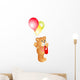 Girl Teddy Bear with Balloons Wall Decal