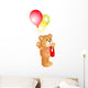 Girl Teddy Bear with Balloons Wall Decal