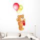 Girl Teddy Bear with Balloons Wall Decal