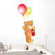 Girl Teddy Bear with Balloons Wall Decal