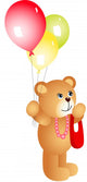 Girl Teddy Bear With Balloons Wall Decal
