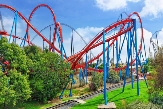 Roller Coaster In Funny Amusement Park Wall Decal