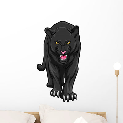 Panther Wall Decal shown on a wall