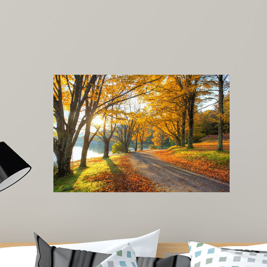 Lake Pathway with Yellow Wall Decal